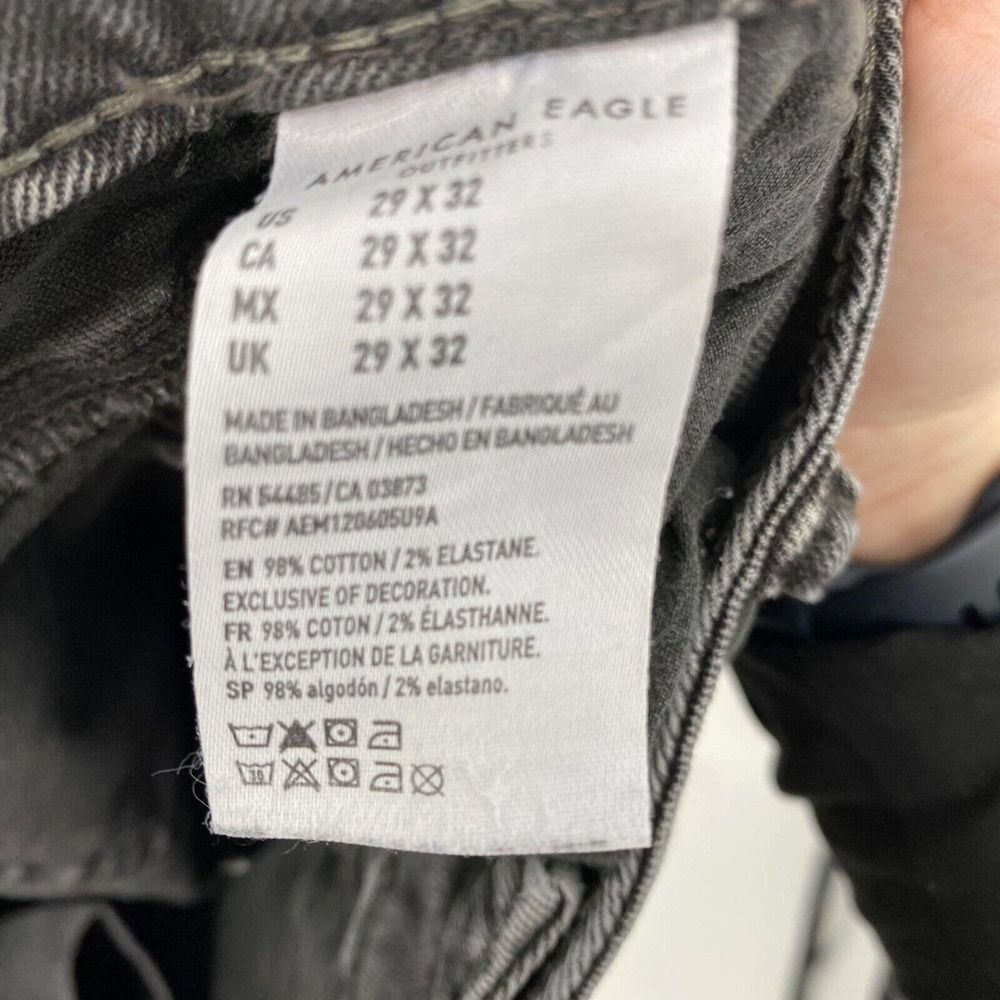 American Eagle Men's Jeans 29x32 Next Level‎ Flex Distressed Denim Faded Black - Picture 9 of 10